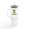Image of ๐ป๐ฅค The Emotional Support Tumbler: Skater Bear 40oz White Insulated Travel Mug of High Vibes ๐๐น