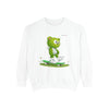Image of ๐ป๐น Unisex Garment-Dyed Sweatshirt Skater Bear: Your New Favorite "Good Vibes" Essential! โจ