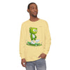 Image of ๐ป๐ Skater Bear: Unisex Garment-dyed Long Sleeve T-Shirt - Your New Favorite Vibe in a Long Sleeve! ๐นโจ