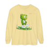 Image of 🐻💚 Skater Bear: Unisex Garment-dyed Long Sleeve T-Shirt - Your New Favorite Vibe in a Long Sleeve! 🛹✨