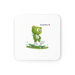 🛹🐻 Sip in Style: The Skater Bear Cork Back  Coaster ☕✨