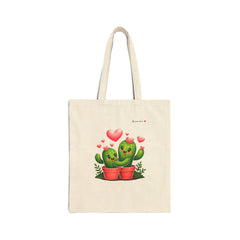 🌵💕 Adorable Cactus Cotton Canvas Tote Bag – Carry Love Everywhere! 💖👜