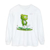 Image of 🐻💚 Skater Bear: Unisex Garment-dyed Long Sleeve T-Shirt - Your New Favorite Vibe in a Long Sleeve! 🛹✨
