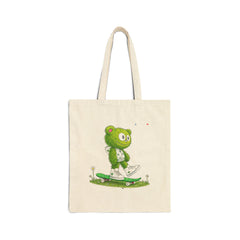 🐻🔥 Skater Bear: The "Main Character" Cotton Canvas Tote Bag 🛹💚