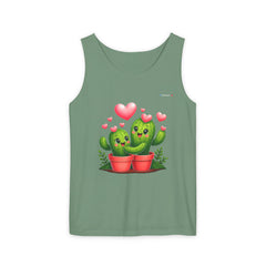 🌵💖 Unisex Garment-Dyed Tank Top – Cactus Love in Every Stitch! 💖🌵