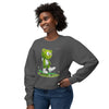 Image of 🐻 Unisex Lightweight Crewneck Sweatshirt Skater Bear: Your Daily Dose of "Only Positive Emotions" 🛹✨